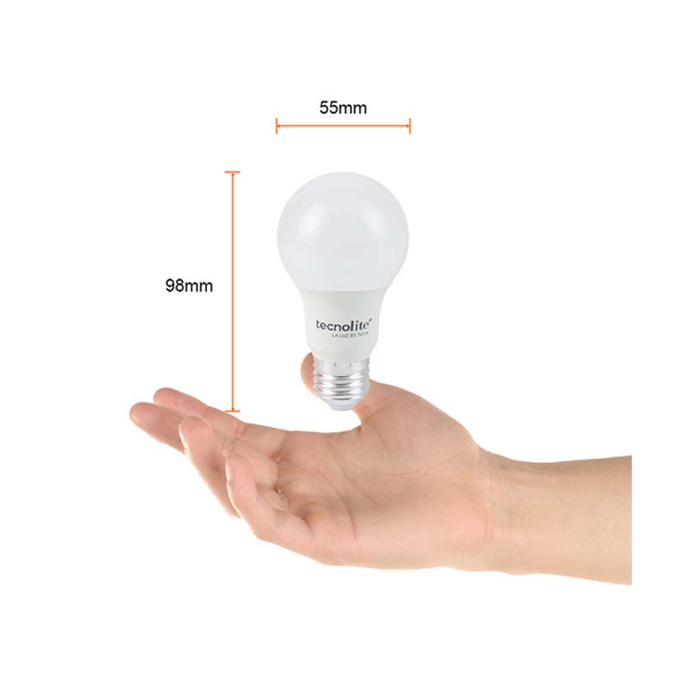 PAQUETE DE TRES FOCOS LED TECNOLITE 8.5W LUZ DE DÍA BASE E27