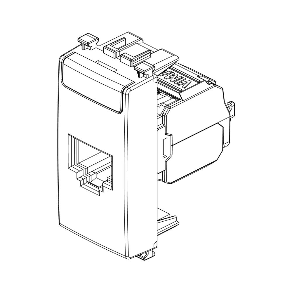 TOMA RJ45 NETSAFE CAT.6 UTP 1 MOD. GRIS ARKE VIMAR
