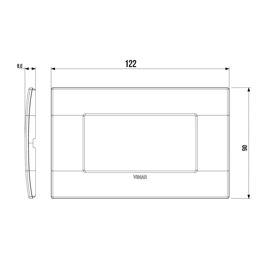 PLACA CLASSIC 3 MOD. METAL PLATA ARKE VIMAR