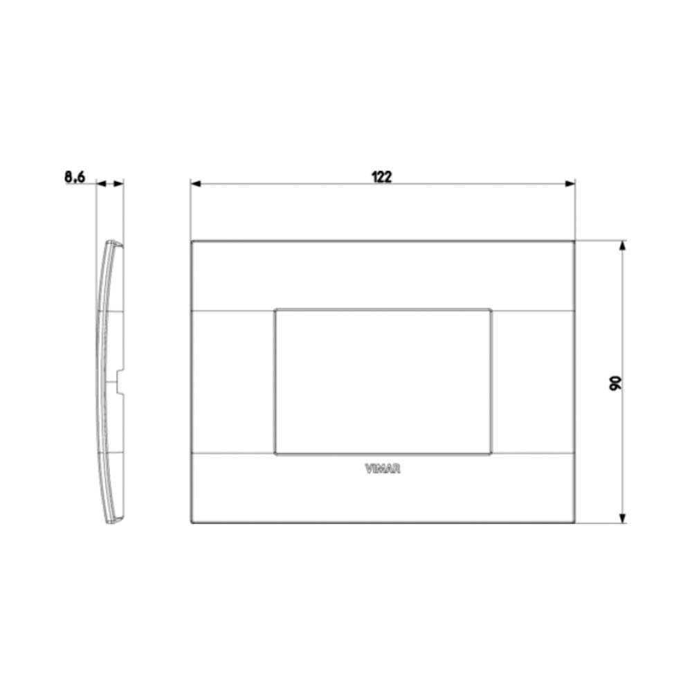 PLACA CLASSIC 3M METAL TITANIO COLOR MATE MCA VIMAR ARKE