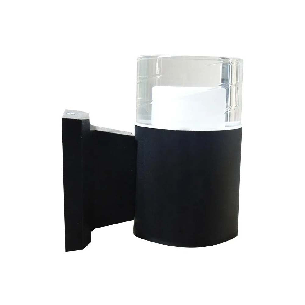 ARBOTANTE LED CILINDRICO 5W ALUMINIO ACRILICO 1 SALIDA 3000K NEGRO