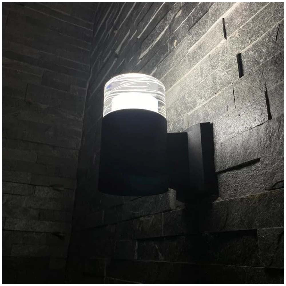 ARBOTANTE LED CILINDRICO 5W ALUMINIO ACRILICO 1 SALIDA 3000K NEGRO