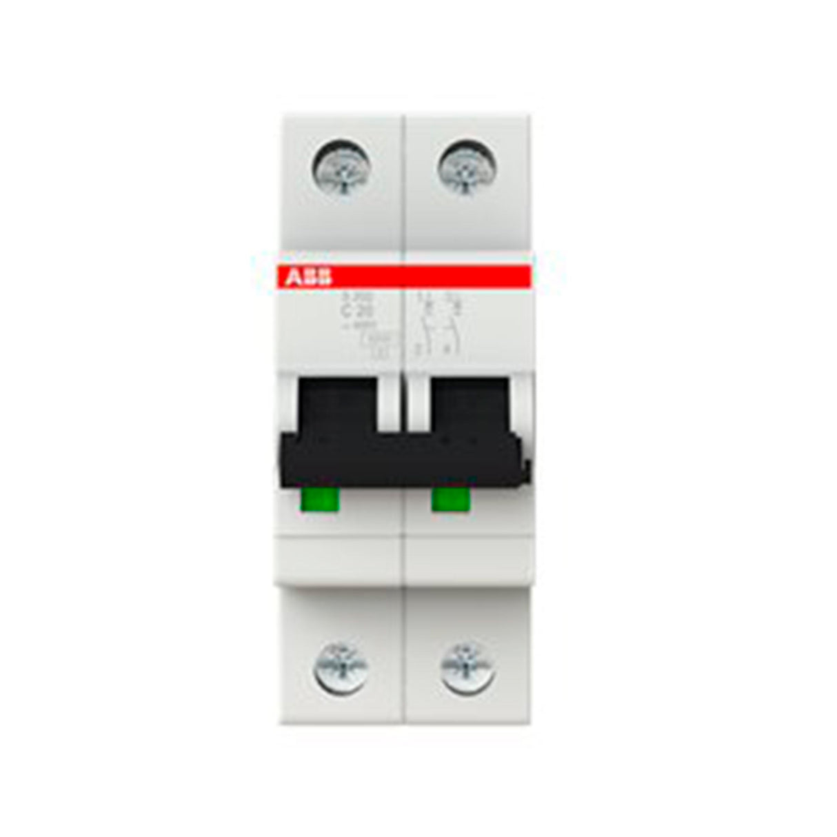 I.T.M. P/RIEL DIN 2X20A 230/400V CURVA C SERIE 200 S202-C20 ABB 2CDS252001R0204