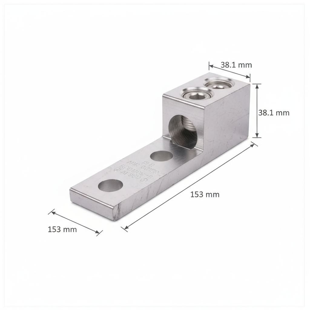 ZAPATA TERMINAL BIMETALICA MEC P/1 CABLE 2 BARRENOS A SUP. PLANA CAL.800MCM - 300MCM THOMAS & BETTS ADR80-12D