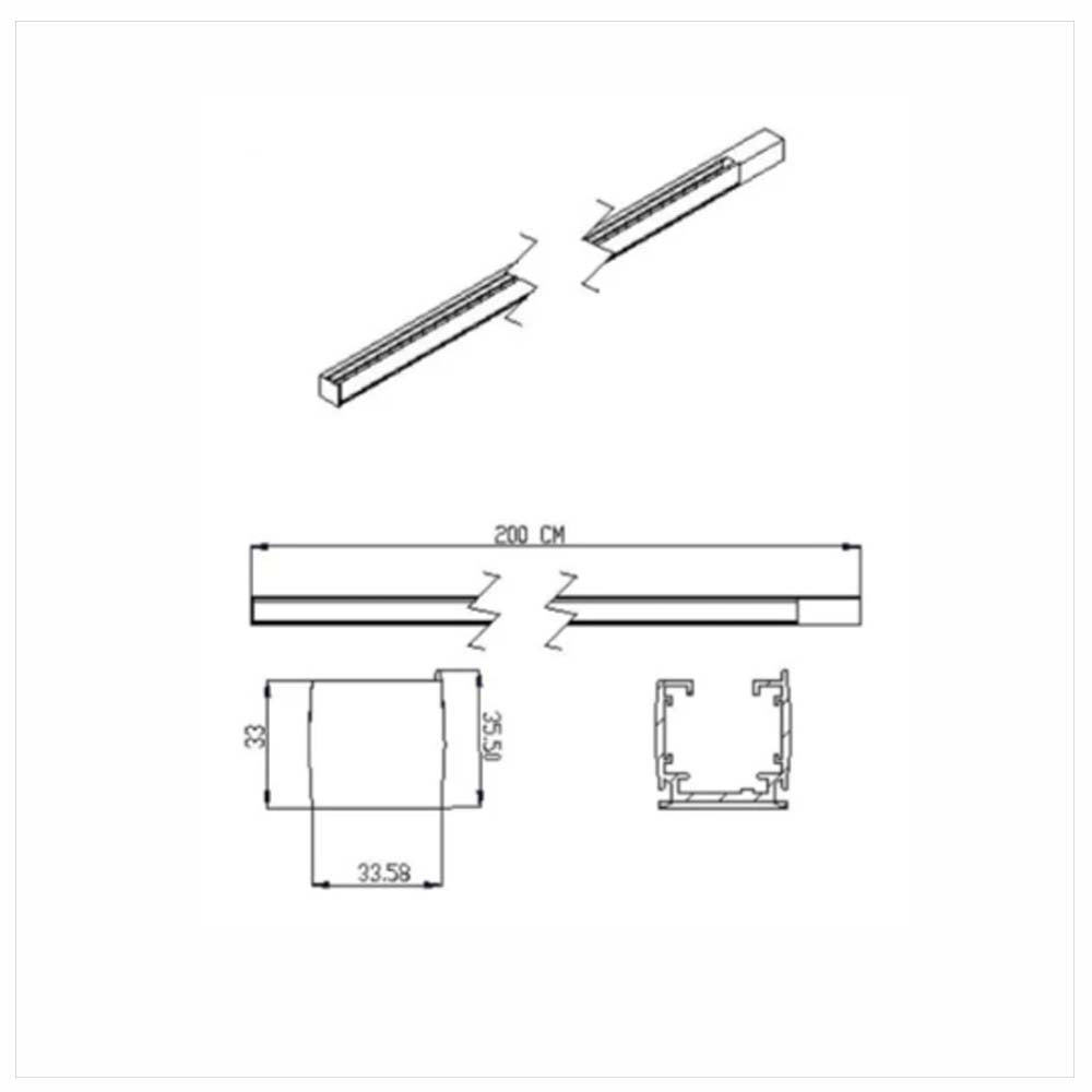 RIEL BLANCO PARA CYLINDER 2.1MTS. CONSTRULITA