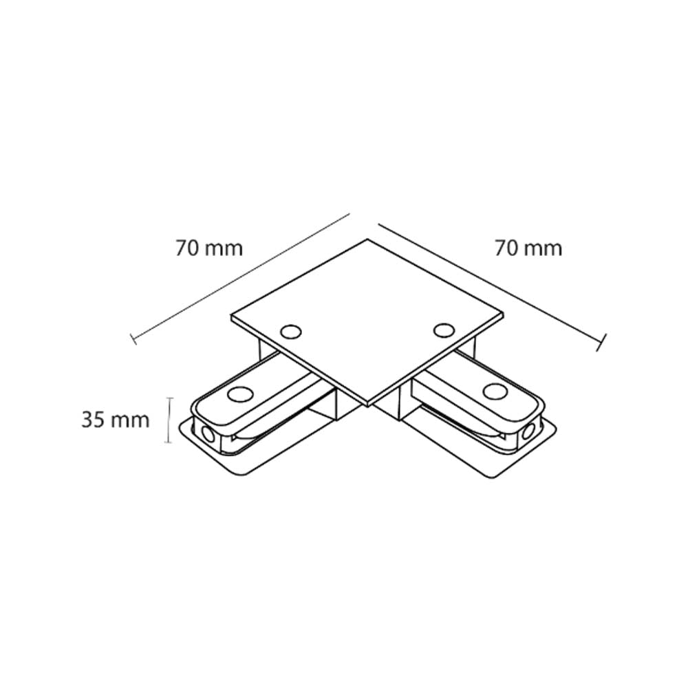 CONECTOR TIPO L PARA RIEL DE SOBREPONER ***HAE2025***