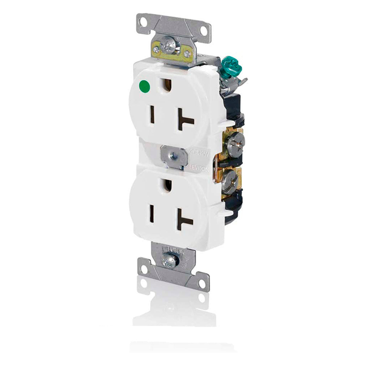 RECEPTACULO DUPLEX EXTRA PESADO 2F-3H 20A/125V. NEMA 5-20R BLANCO