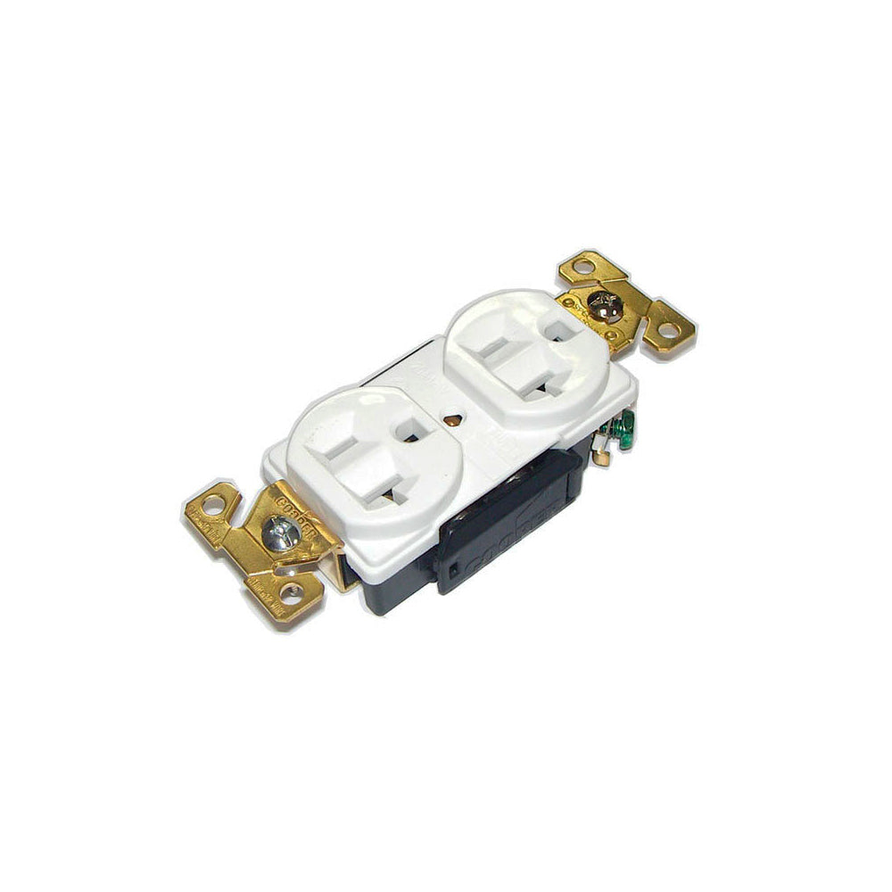RECEPTACULO DUPLEX EXTRA PESADO 2F-3H 20A/125V. NEMA 5-20R BLANCO