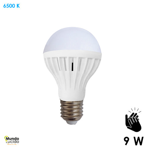 BOMBILLA LED 9W CON SENSOR LUZ Y SONIDO E27 127V 6500K MUNDO LUCIDO
