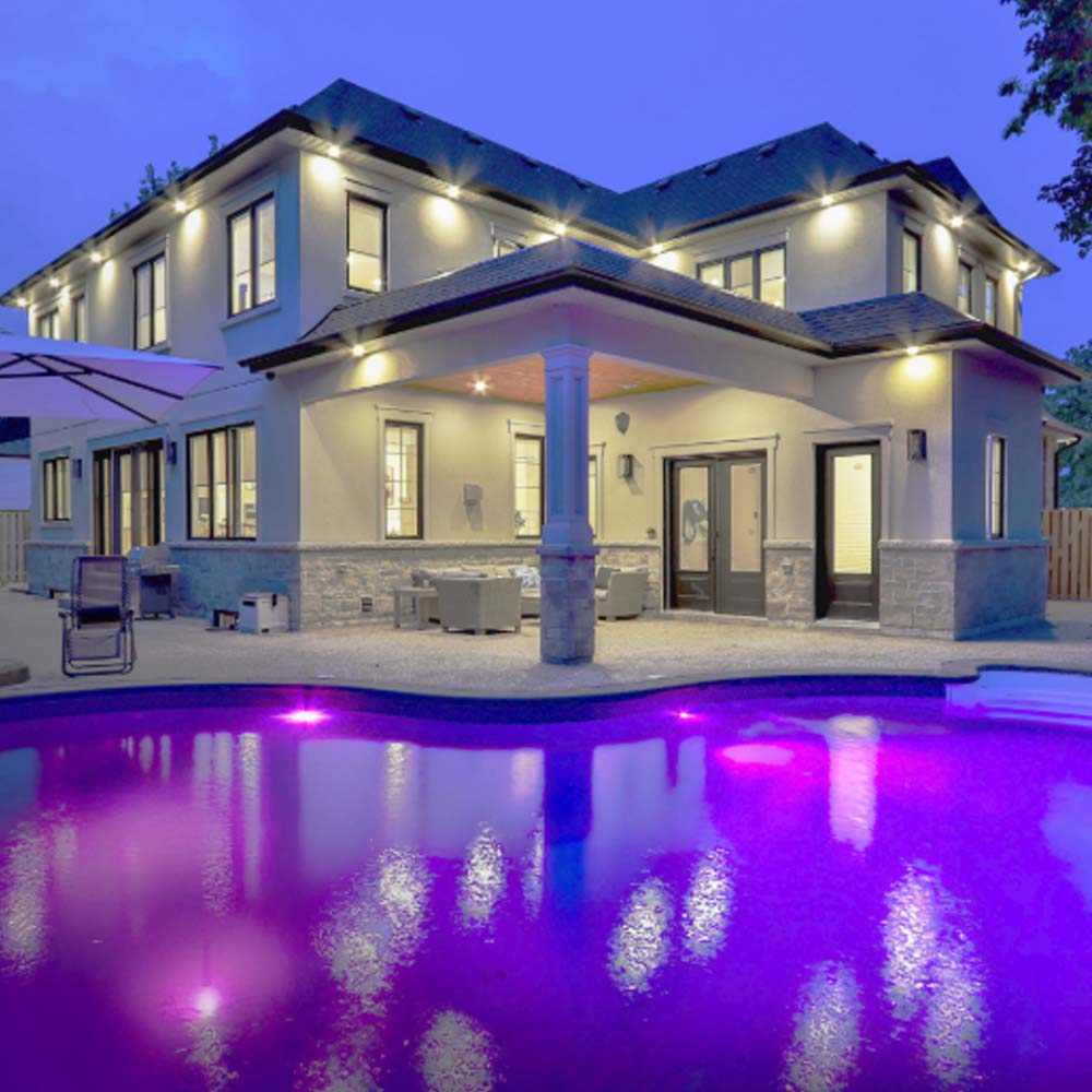 REFLECTOR SUMERGIBLE RGB DE SOBREPONER A BASE DE ADHESIVO PARA ALBERCA MCA TECNOLITE