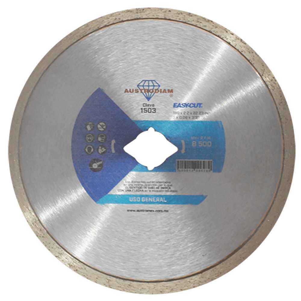 DISCO DE DIAMANTE AZUL RIN CONTINUO EASY-CUT 7X0.08X7/8 180X2.2X22.23 MCA AUSTROMEX