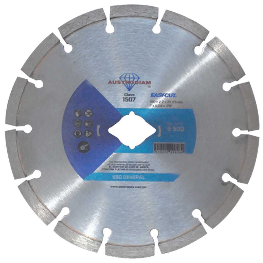 DISCO DE DIAMANTE AZUL SEGMENTADO EASY-CUT 7X0.08X7/8 180X2.2X22.23 MCA AUSTROMEX
