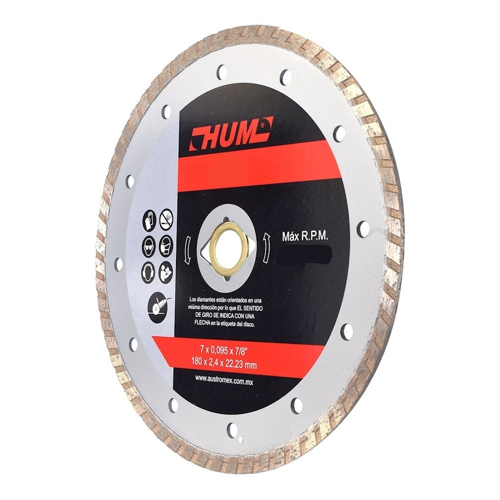 DISCO DE DIAMANTE TURBO HUM 4X0.080X7/8 105X2X22.2 MCA AUSTROMEX