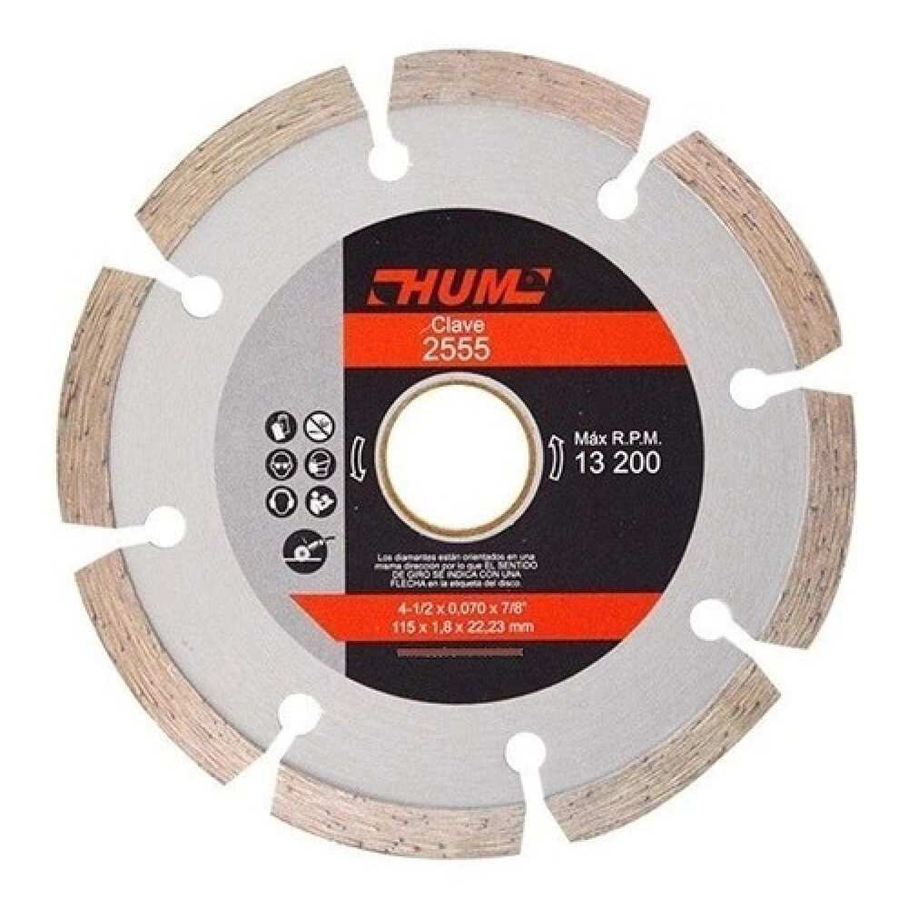 DISCO DE DIAMANTE SEGMENTADO HUM 4-1/2X0.070X7/8 115X1.9X22.23 MCA AUSTROMEX