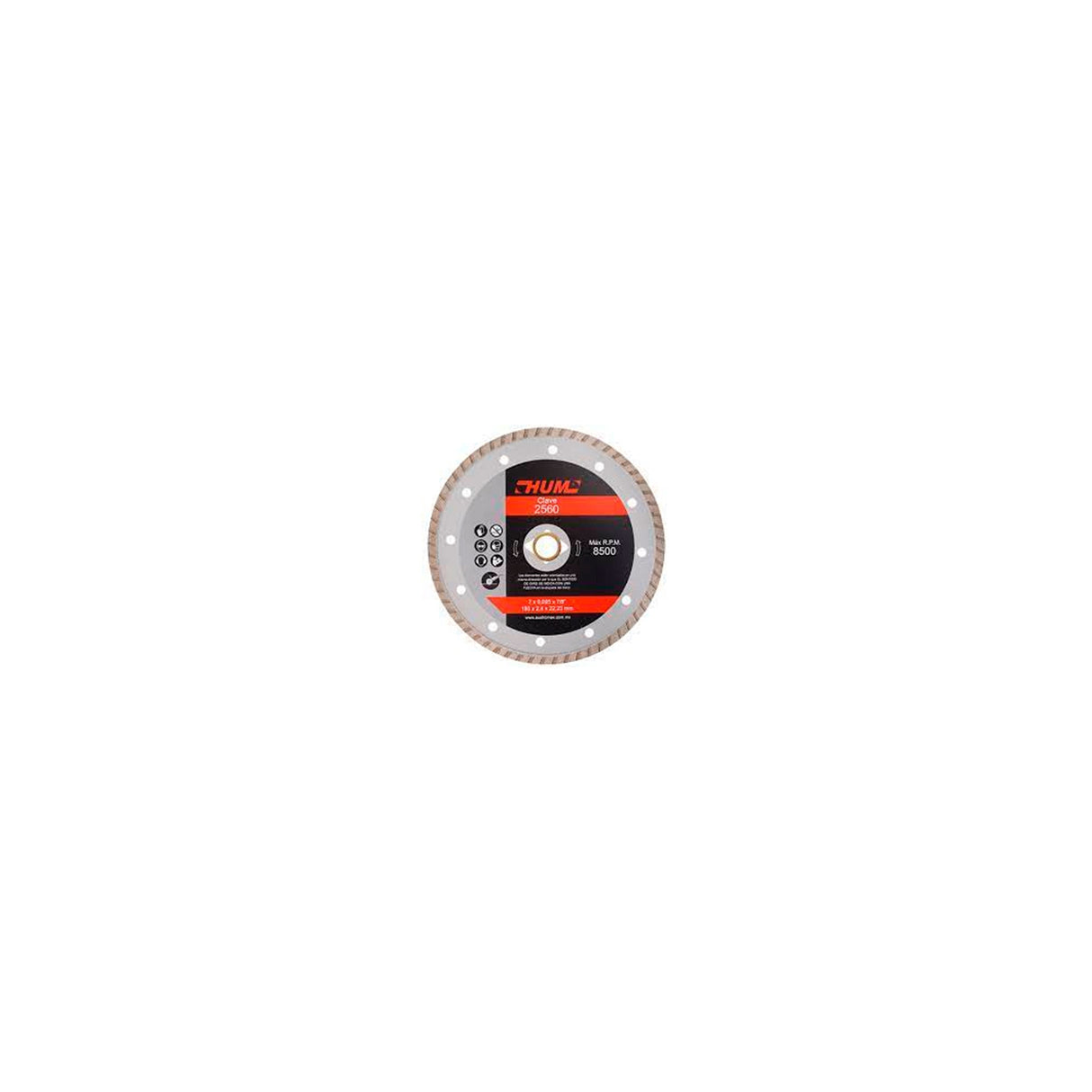DISCO DE DIAMANTE TURBO HUM 7X0.095X7/8 180X2.3X22.23 MCA AUSTROMEX