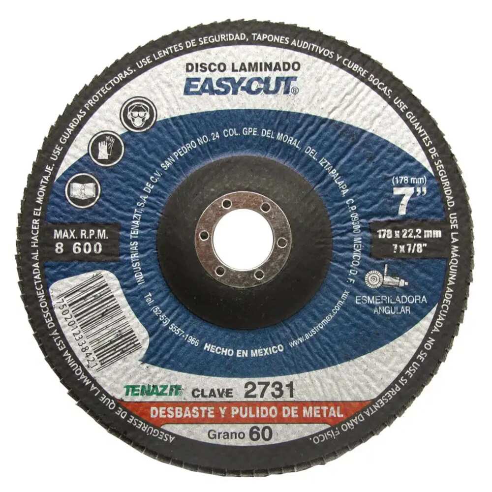 DISCO LAMINADO EASY-CUT GRANO 60 TZS-60 7X7/8 178X22.2 MCA AUSTROMEX