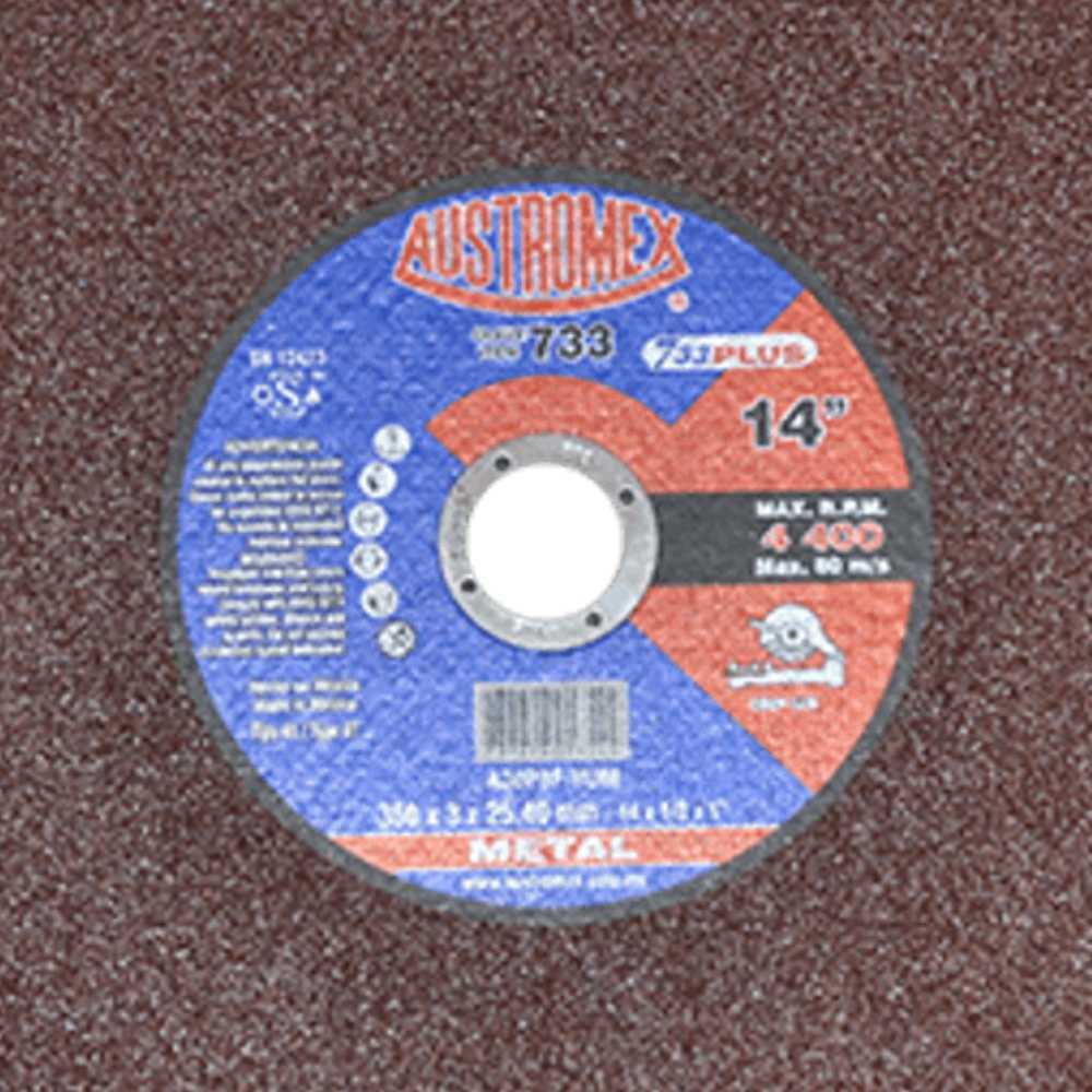 DISCO PARA CORTE DE METAL (SOLIDOS) A30PBF-HUM 14X1/8X1 350X3.0X25.40 MCA AUSTROMEX