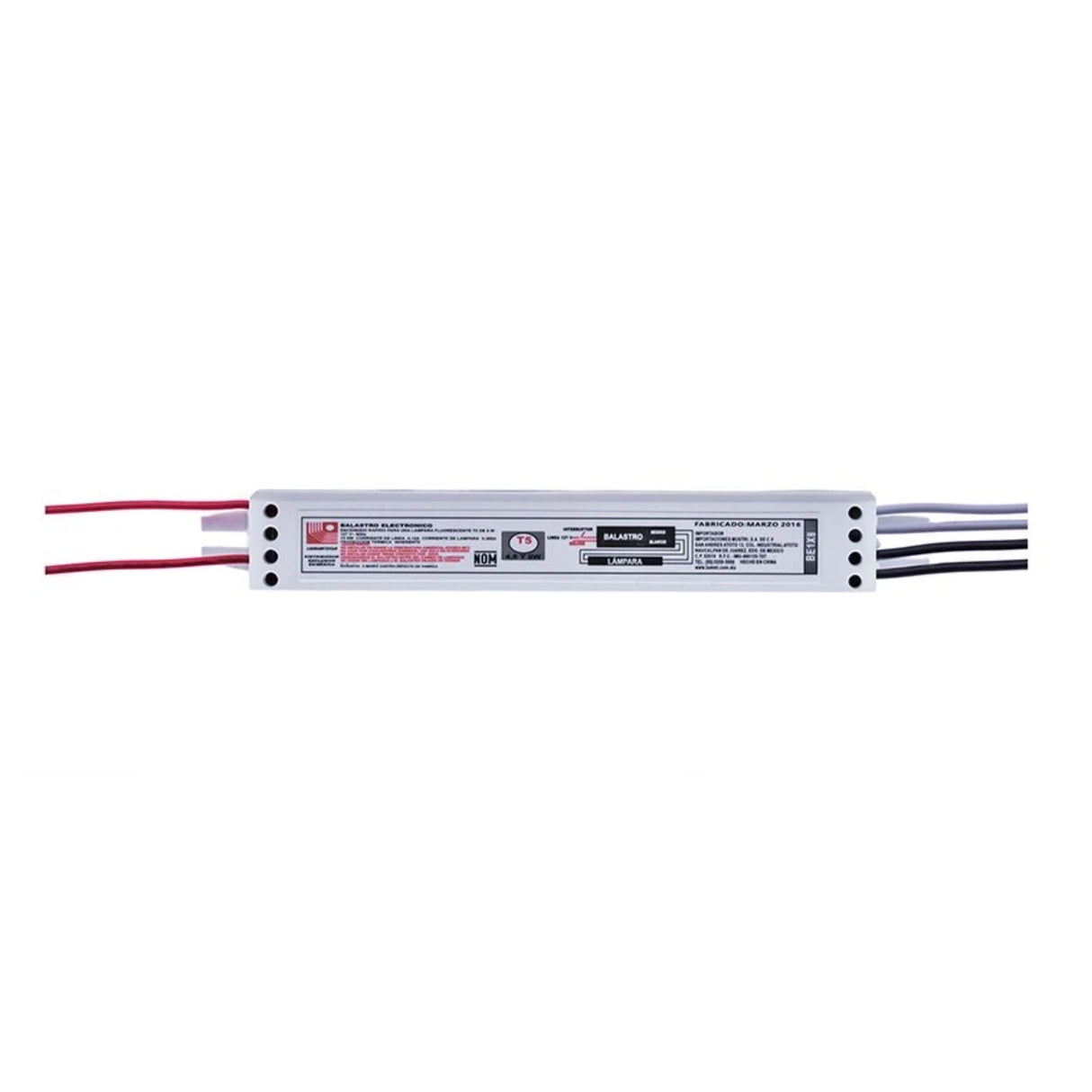 BALASTRO ELECTRONICO MULTIWATAJE T5 ENTRADA 127V PARA LAMP DE 4W 6W 8W T5 60HZ IP20 (FL4BLB FL4D FL6BL FL6BLB FL8BL FL8BLB)