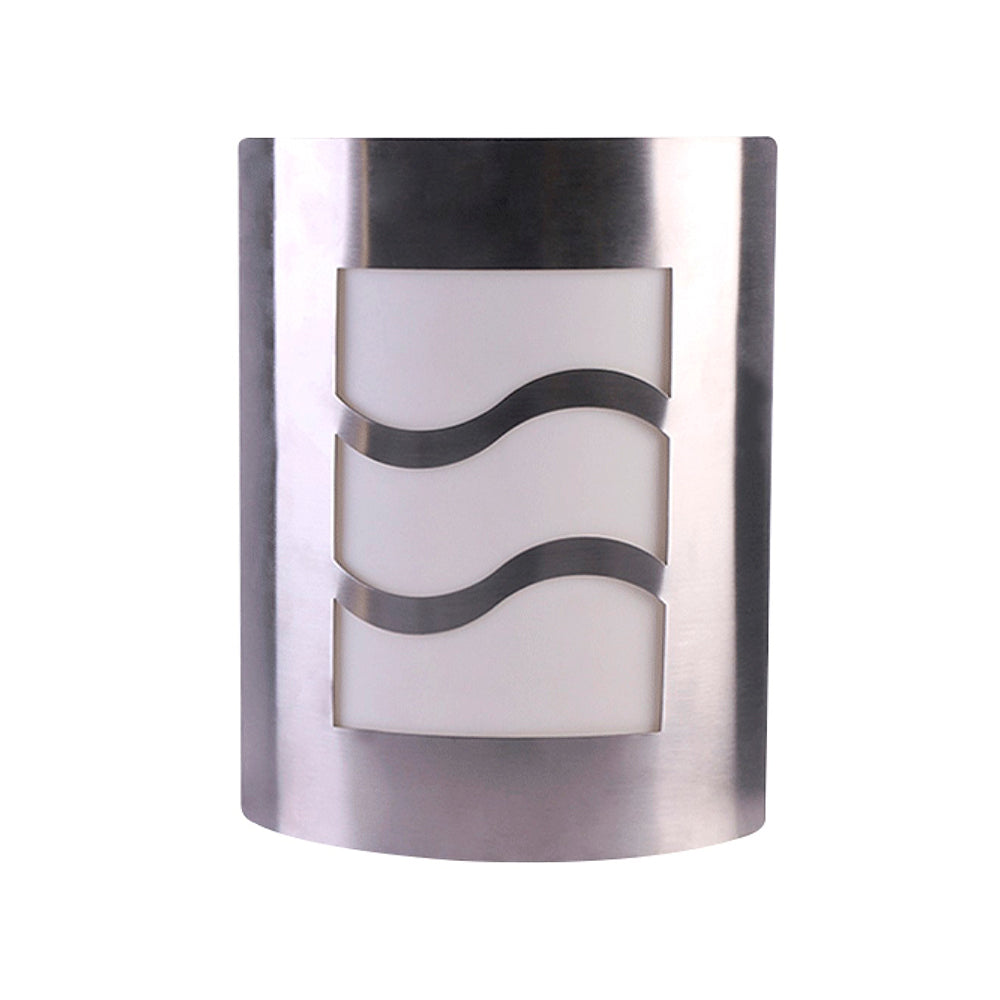 LUMINARIO INCANDESC. COLOR PLATA CON ONDAS MURO EXTERIOR DESCUBIERTO 127V 50-60HZ BMS-062S2