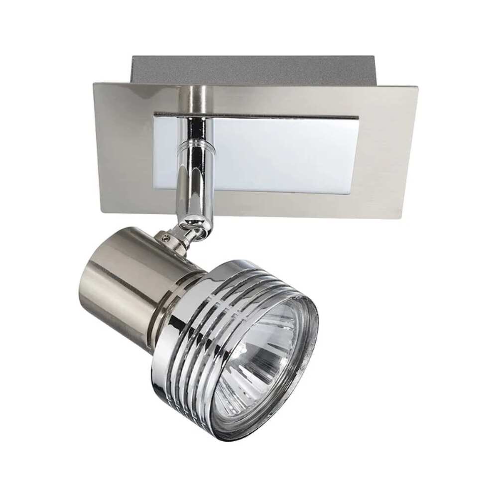 LUMINARIA METALICA BASE CUADRADA SATIN DIRIGIBLE P/1 FOCO GU10 MEDIO GIRO