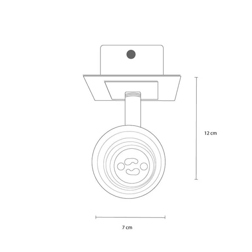 LUMINARIA METALICA BASE CUADRADA SATIN DIRIGIBLE P/1 FOCO GU10 MEDIO GIRO
