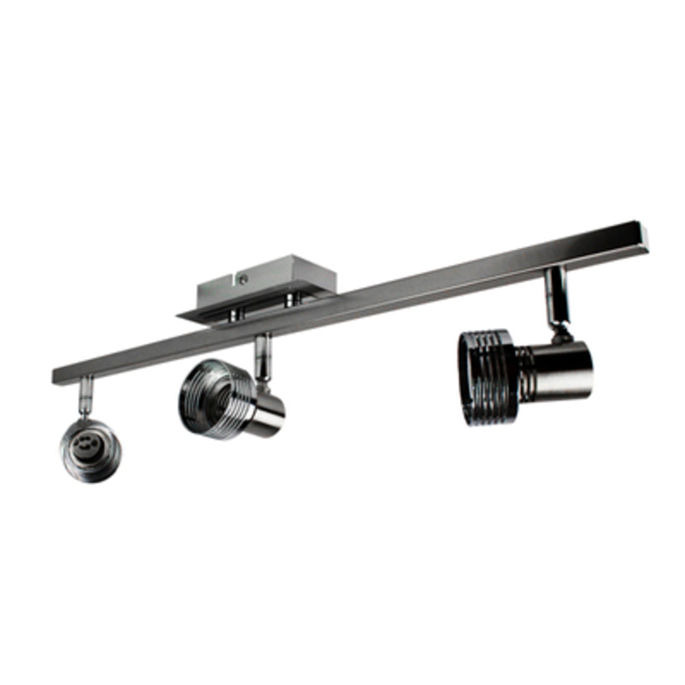 LUMINARIA METALICA BASE CUADRADA SATIN DIRIGIBLE P/3 FOCOS GU10 MEDIO GIRO