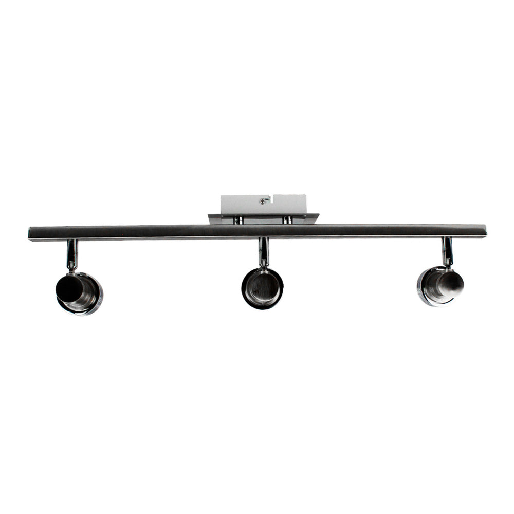 LUMINARIA METALICA BASE CUADRADA SATIN DIRIGIBLE P/3 FOCOS GU10 MEDIO GIRO