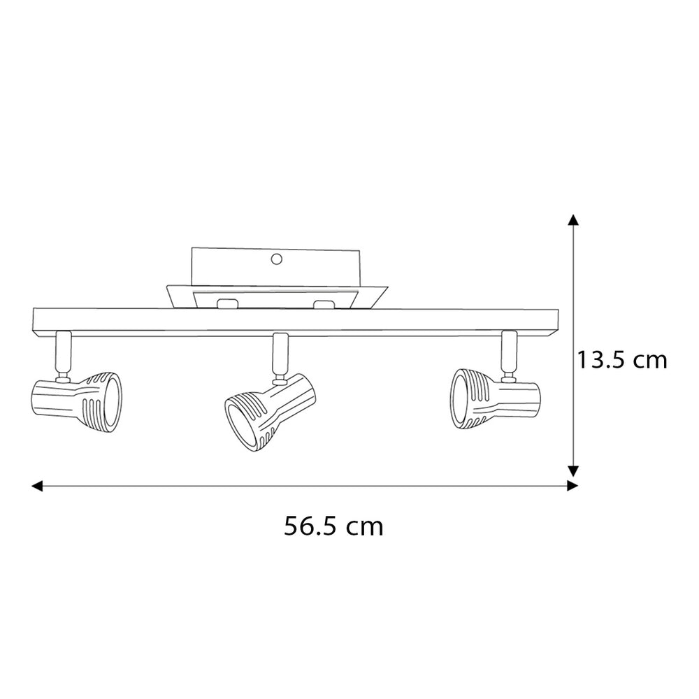 LUMINARIA METALICA BASE CUADRADA SATIN DIRIGIBLE P/3 FOCOS GU10 MEDIO GIRO