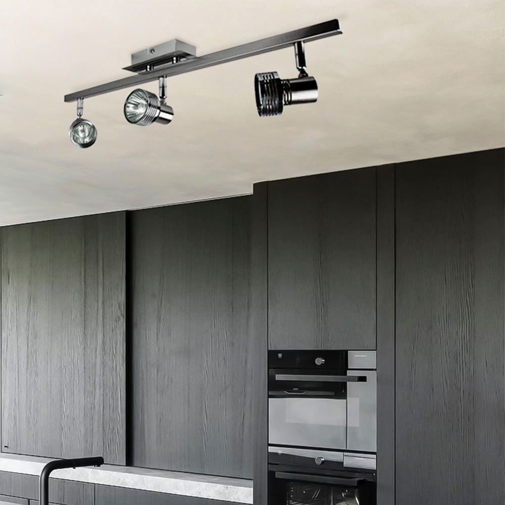 LUMINARIA METALICA BASE CUADRADA SATIN DIRIGIBLE P/3 FOCOS GU10 MEDIO GIRO