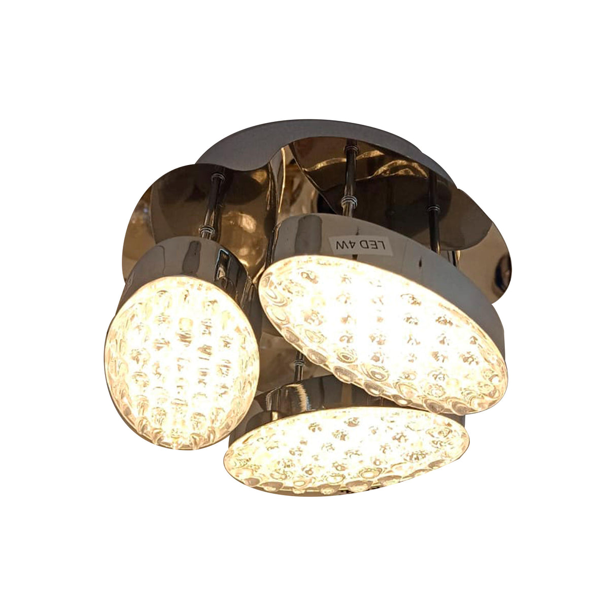 PLAFON 3 OVALOS CROMADOS CRISTAL *** HA. LUMI ***