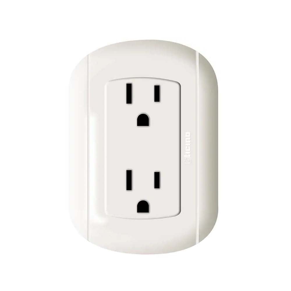 TOMACORRIENTE DUPLEX 2P+T OVAL P38 BTICINO