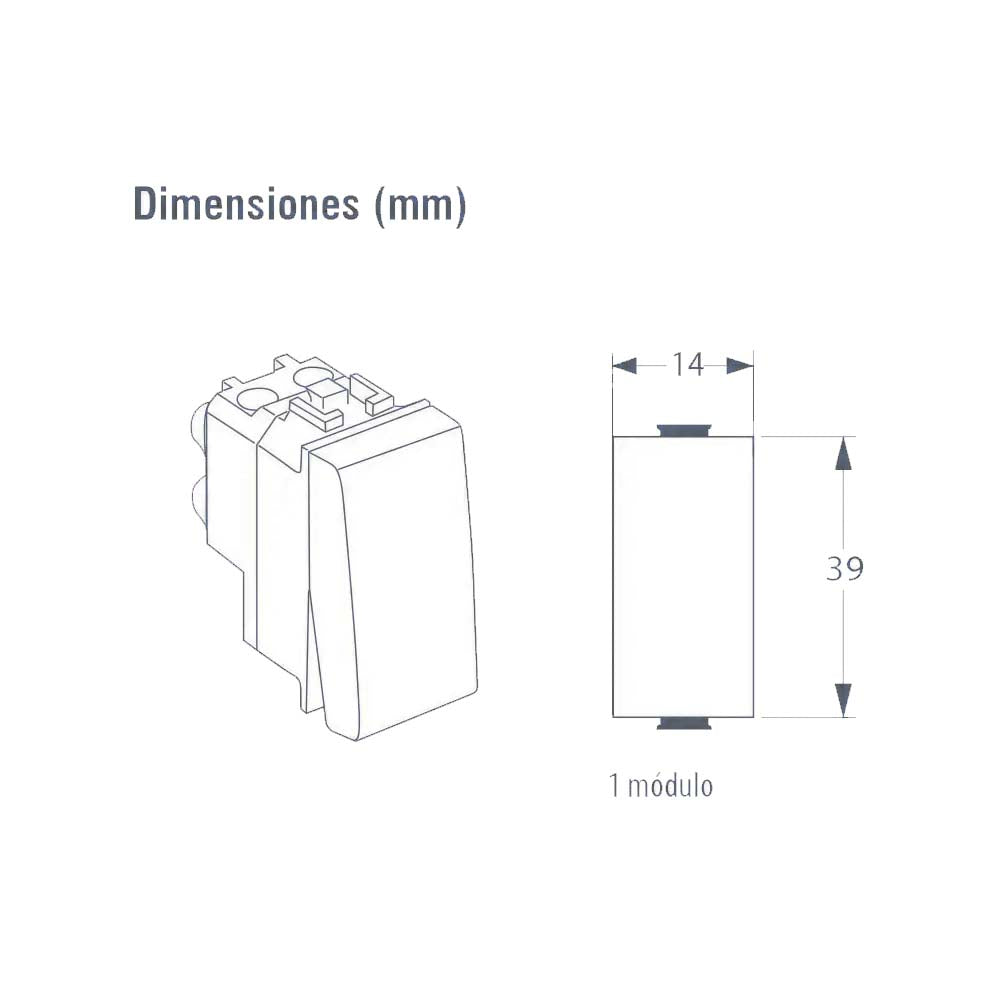 APAGADOR SENC. BCO. 1 MOD. E2001BN MODUS BTICINO