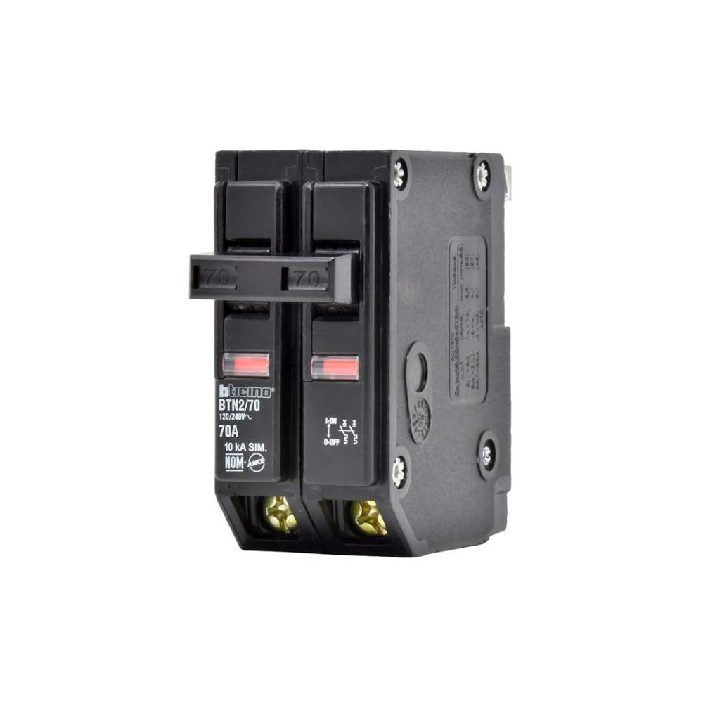 ITM 2X70A 120/240V 10KA ENCHUFABLE BTPLUG BTICINO BTN2/70 *** OFRECER QO270 ***