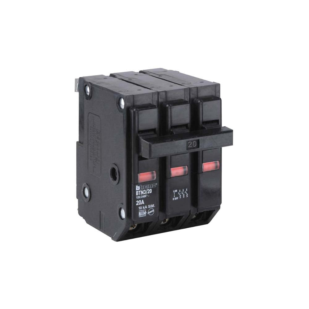 ITM 3X20A 120/240V 10KA ENCHUFABLE BTPLUG BTICINO BTN3/20 *** OFRECER QO320 ***