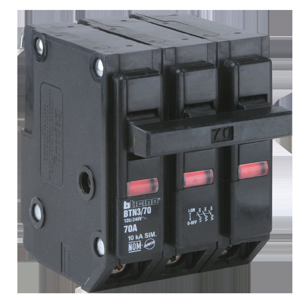 ITM 3X10A 120/240V 10KA ENCHUFABLE BTPLUG BTICINO BTN3/10 *** OFRECER QO310 ***