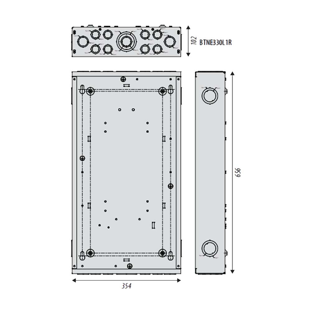 CAJA E INTERIOR P/CENTRO DE CARGA 30P ZAP. PRINC. 125A 240/120V 1F-3H 10KA ENCHUFABLE