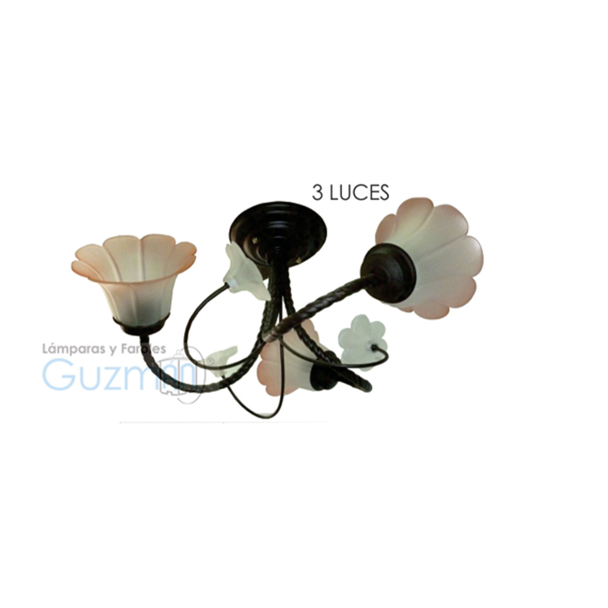 CANDIL MODELO 361 3 LUCES CON PANTALLAS BLANCO MCA GUZMAN