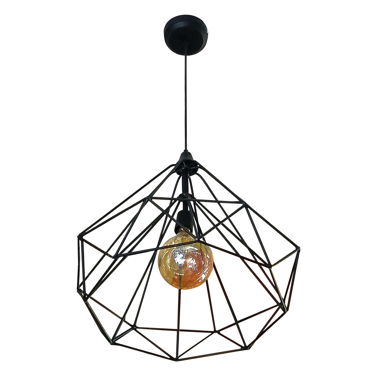 COLGANTE VINTAGE PIRAMIDE GRANDE 1 LUZ SIN FOCO MCA GUZMAN