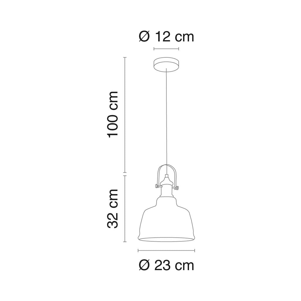 LUMINARIO COLGANTE 40W MAX E27 AMBAR Y LATON CALUX