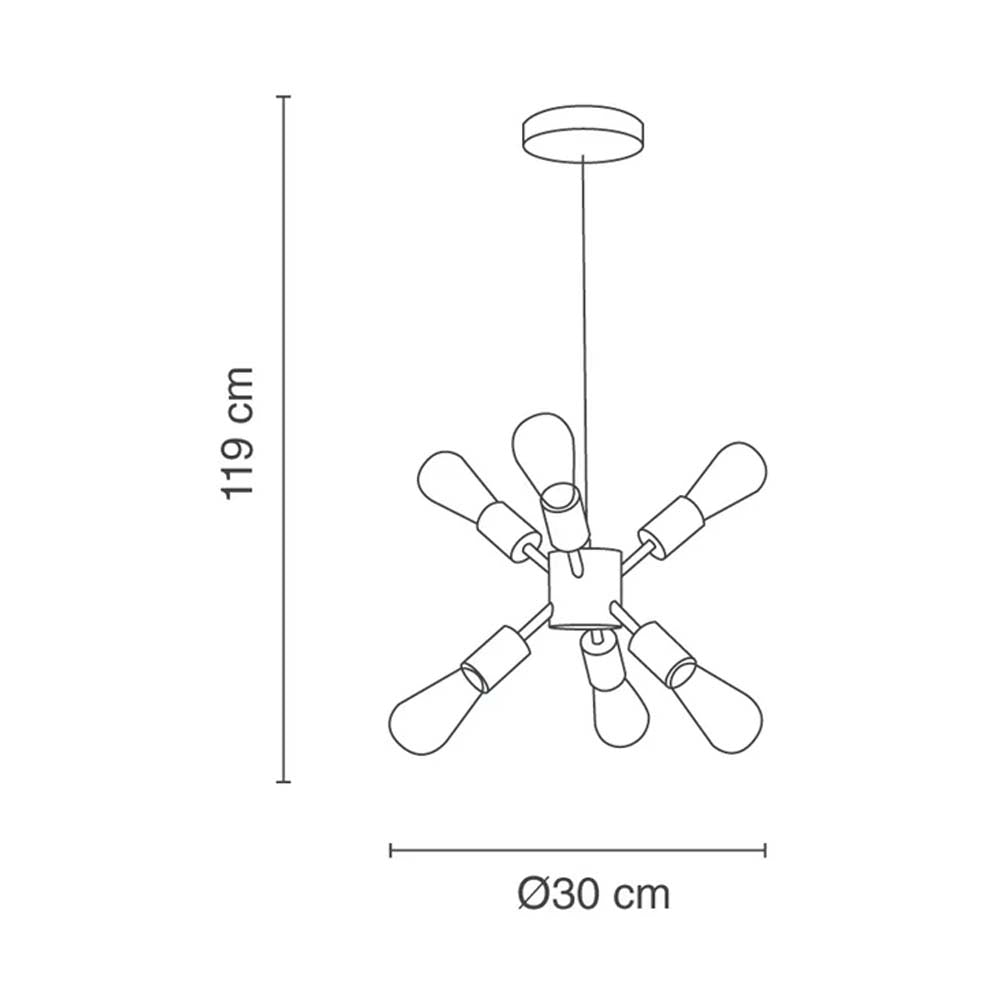 LUMINARIA PARA TECHO 6 L INT ORO E27 (NO INCLUIDOS) 240W IP20 CALUX