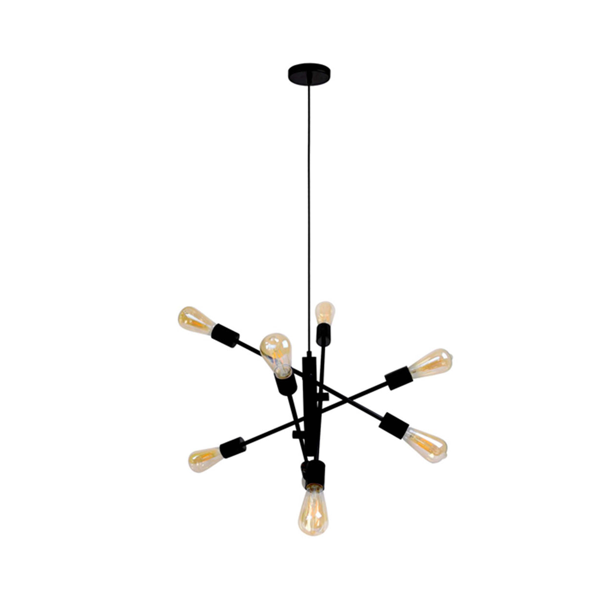 LUMINARIA SUSPENDIDA PARA TECHO 8L NEGRO 320W 127V E27 *NO INCLUYE FOCOS*