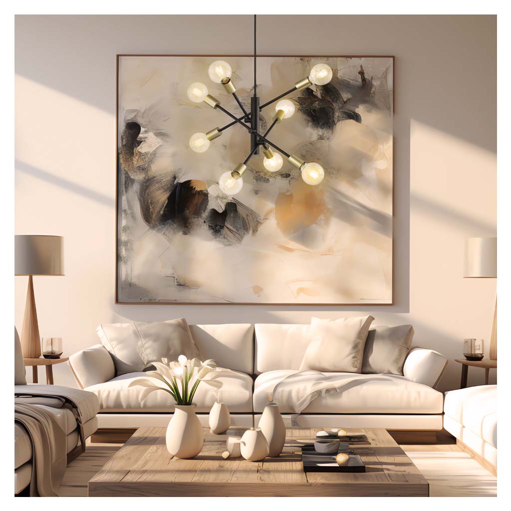 LUMINARIA PARA TECHO 8L E27 (NO INCLUIDOS) 320W IP20 ORO