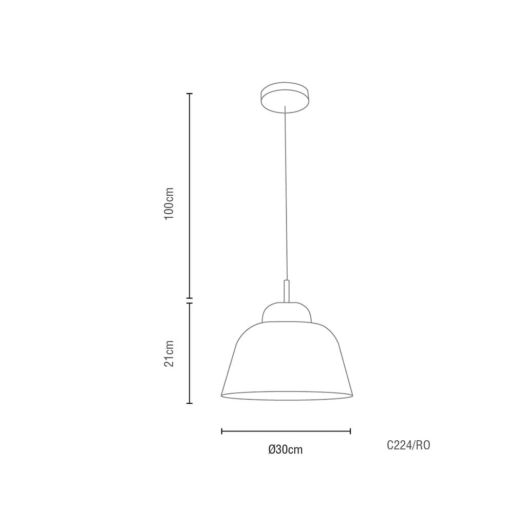 LUM COLGANTE TECHO 40W 125V E27 ROSA ***HAE2025***