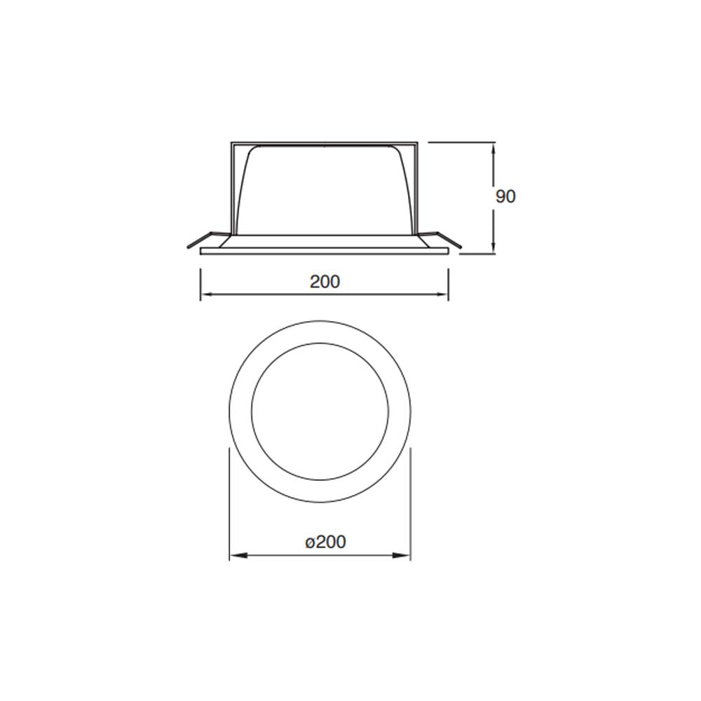 DOWNLIGHT EASY BLANCO 194MM.X105MM. CRISTAL TEMPLADO ANTIDESLUMBRANTE *** HAE ***