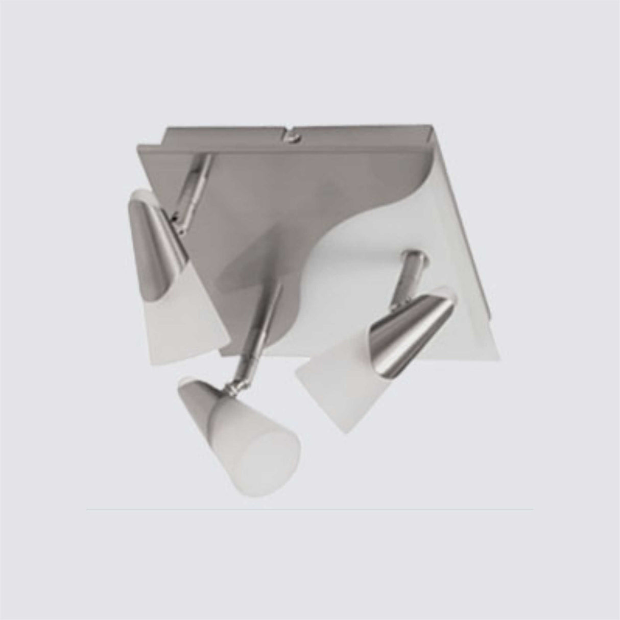 LUMINARIA INTERIOR BASE CUADRADA C/3 FOCOS MCA SOLARIS *** HA. LUMI ***