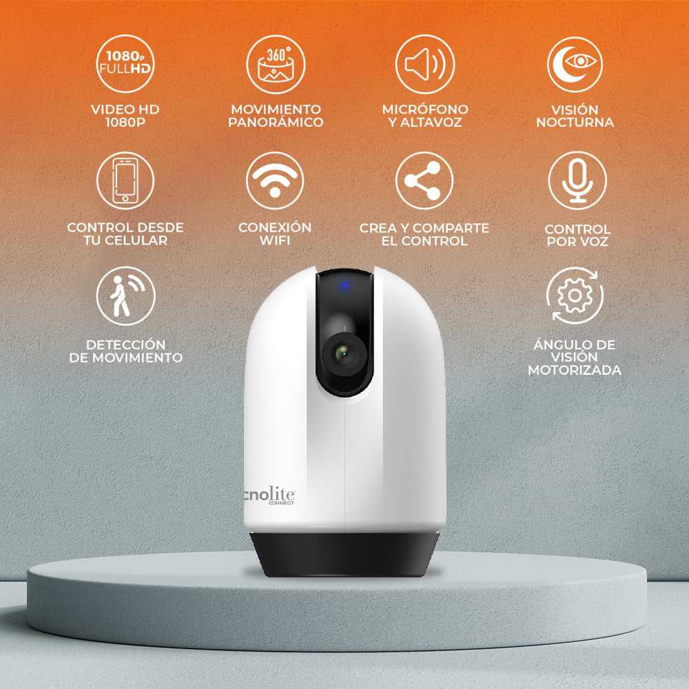 CAMARA MINI WIFI MOTORIZADA 1080P BLANCO C/NEGRO