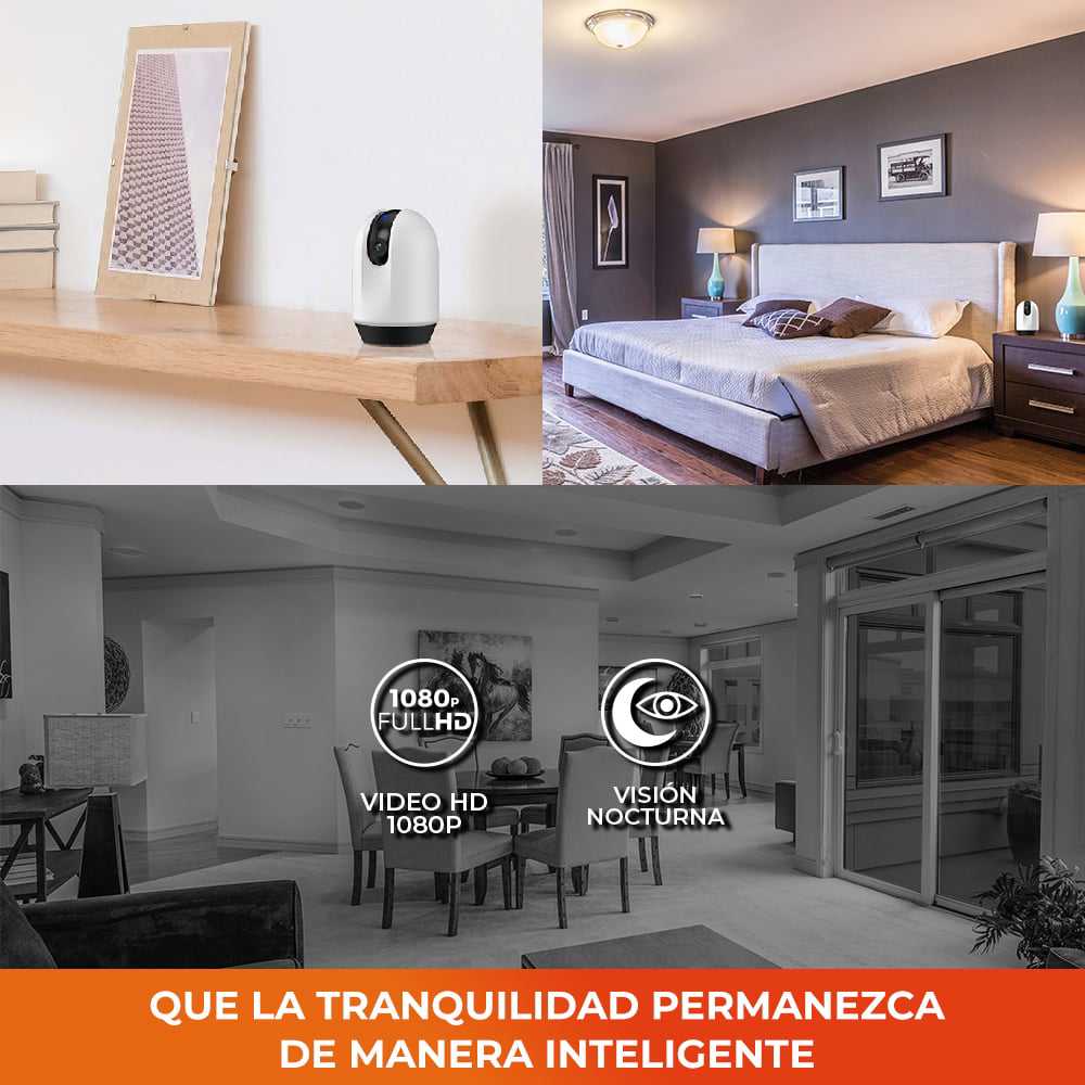 CAMARA MINI WIFI MOTORIZADA 1080P BLANCO C/NEGRO