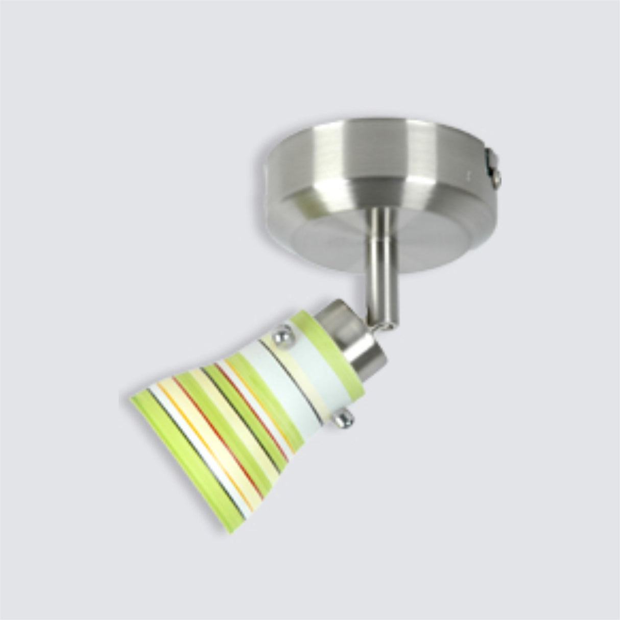 LUMINARIA INTERIOR CANOPE RAYADO VERDE C/1 FOCO MCA SOLARIS *** HA. LUMI ***