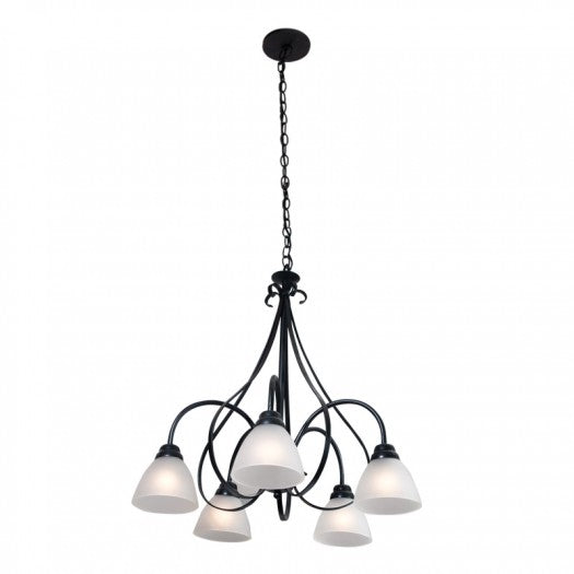 CANDIL FORJA 5 LUCES 5X60W MAX E27 OXIDO