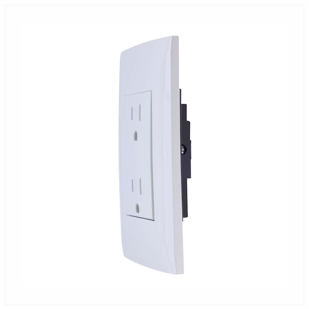 TOMACORRIENTE DUPLEX POLARIZADO C/TIERRA TAMPER RESISTANT C/PLACA 15A(125-250)V BCL CI0-TRDPT-BLA